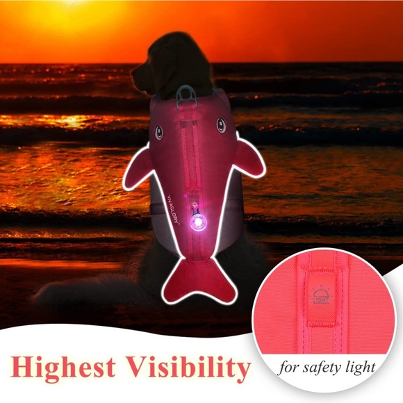 Medium Dog Life Vest, Reflective Whale-Shape Life Vest - Picture 7 of 12